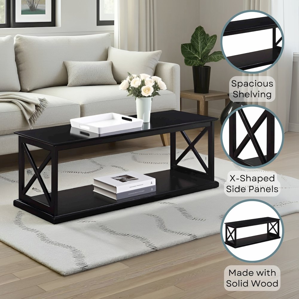 Coventry Coffee Table with Shelf. Picture 4