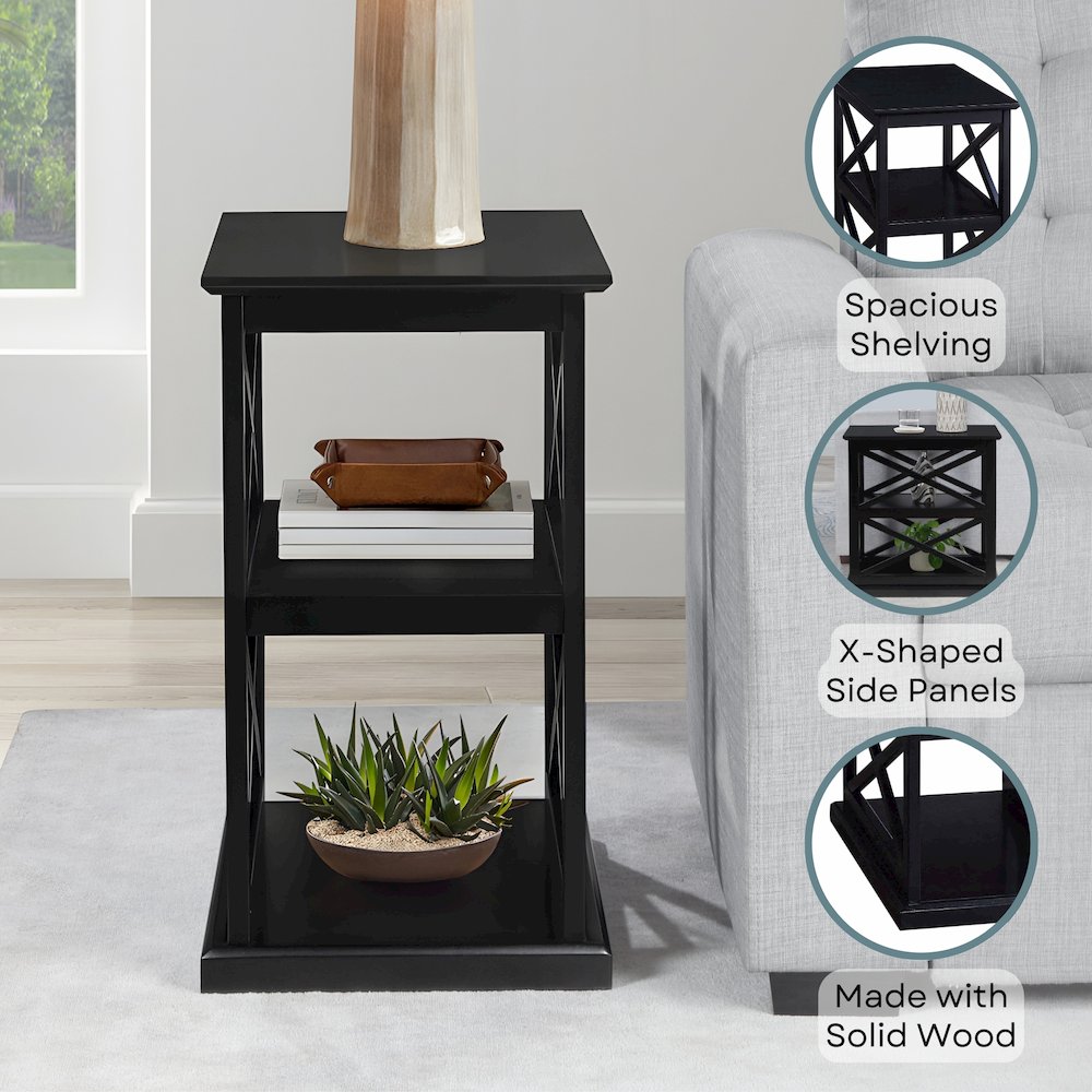 Coventry Chairside End Table with Shelves. Picture 4