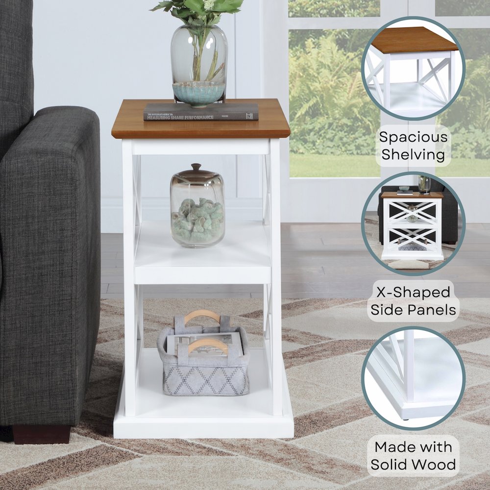 Coventry Chairside End Table with Shelves. Picture 4