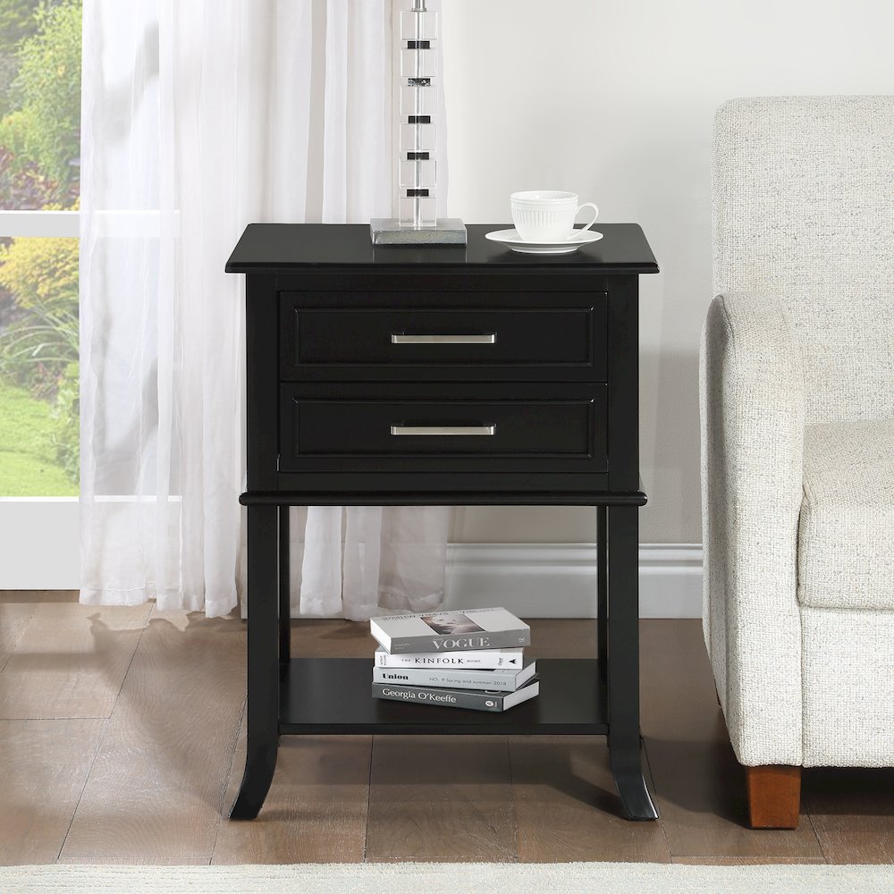 Sydney 2 Drawer Entryway Hall Table with Shelf. Picture 5