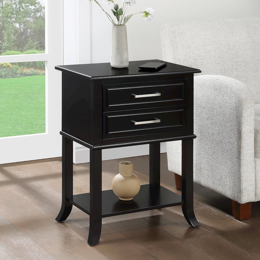 Sydney 2 Drawer Entryway Hall Table with Shelf. Picture 6