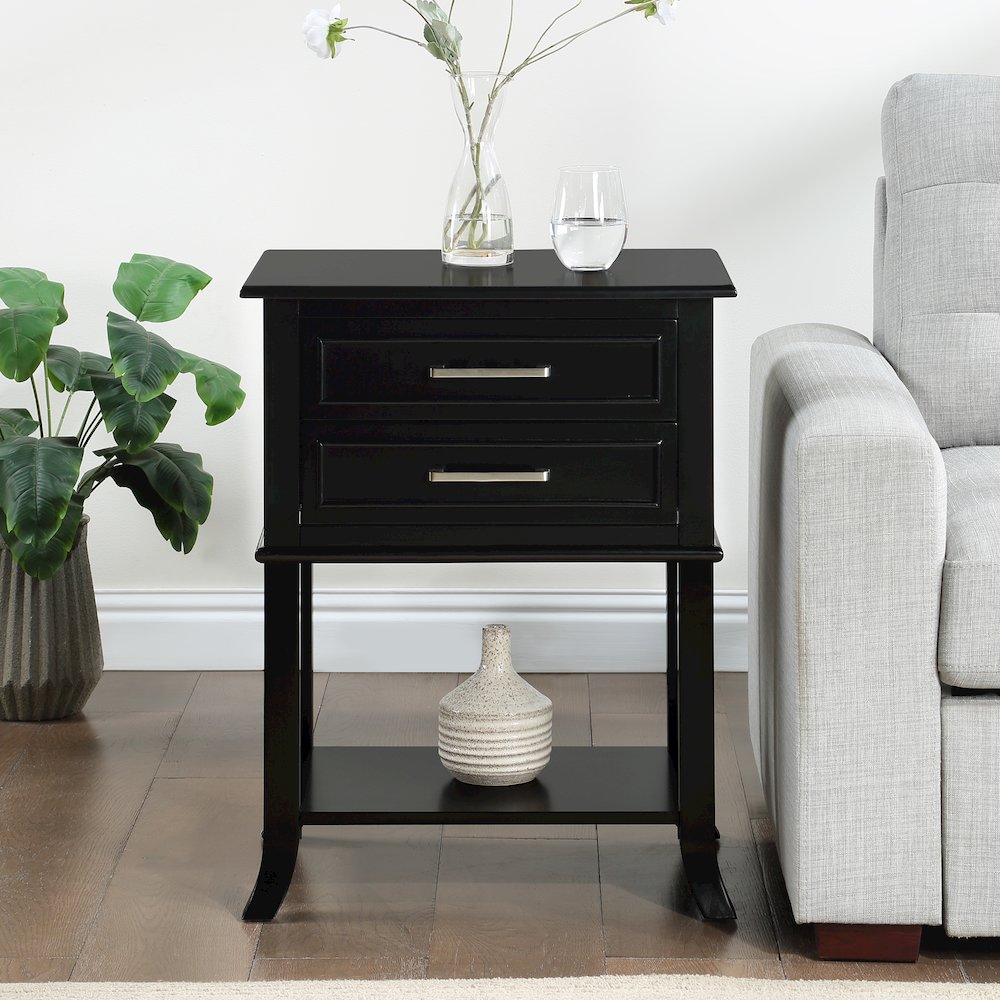 Sydney 2 Drawer Entryway Hall Table with Shelf. Picture 7