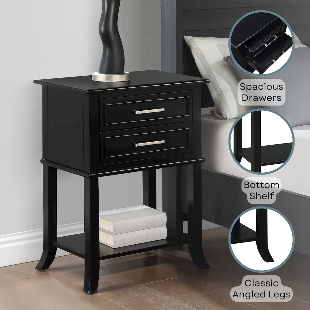 Sydney 2 Drawer Entryway Hall Table with Shelf. Picture 4