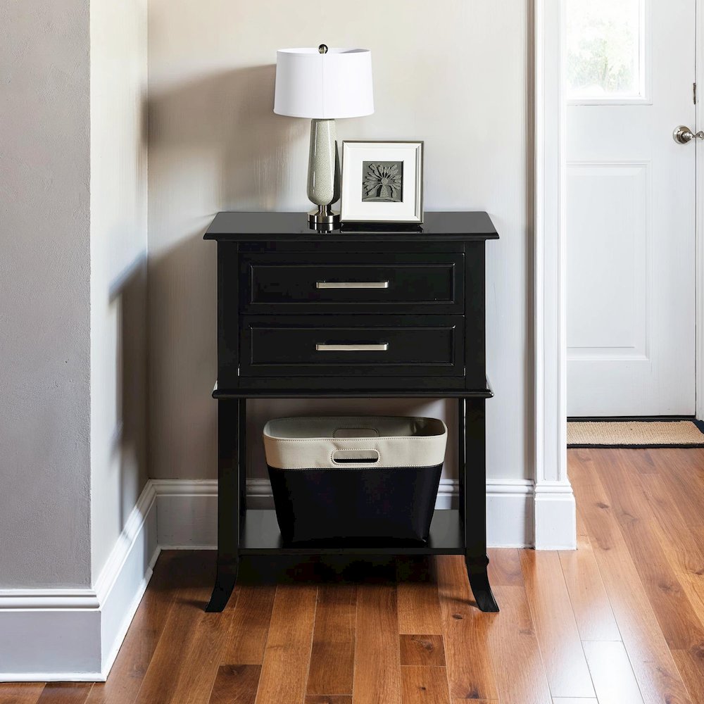 Sydney 2 Drawer Entryway Hall Table with Shelf. Picture 2