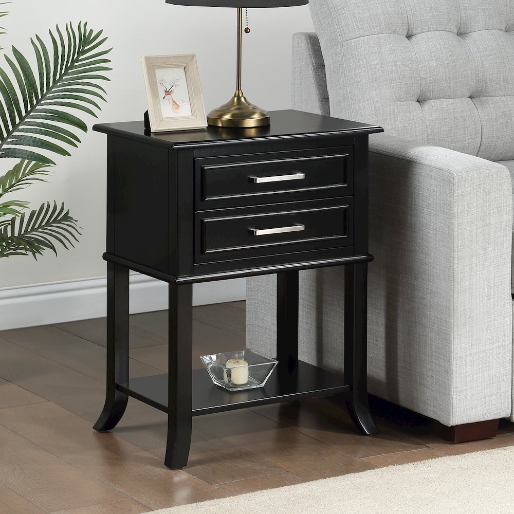 Sydney 2 Drawer Entryway Hall Table with Shelf. Picture 8
