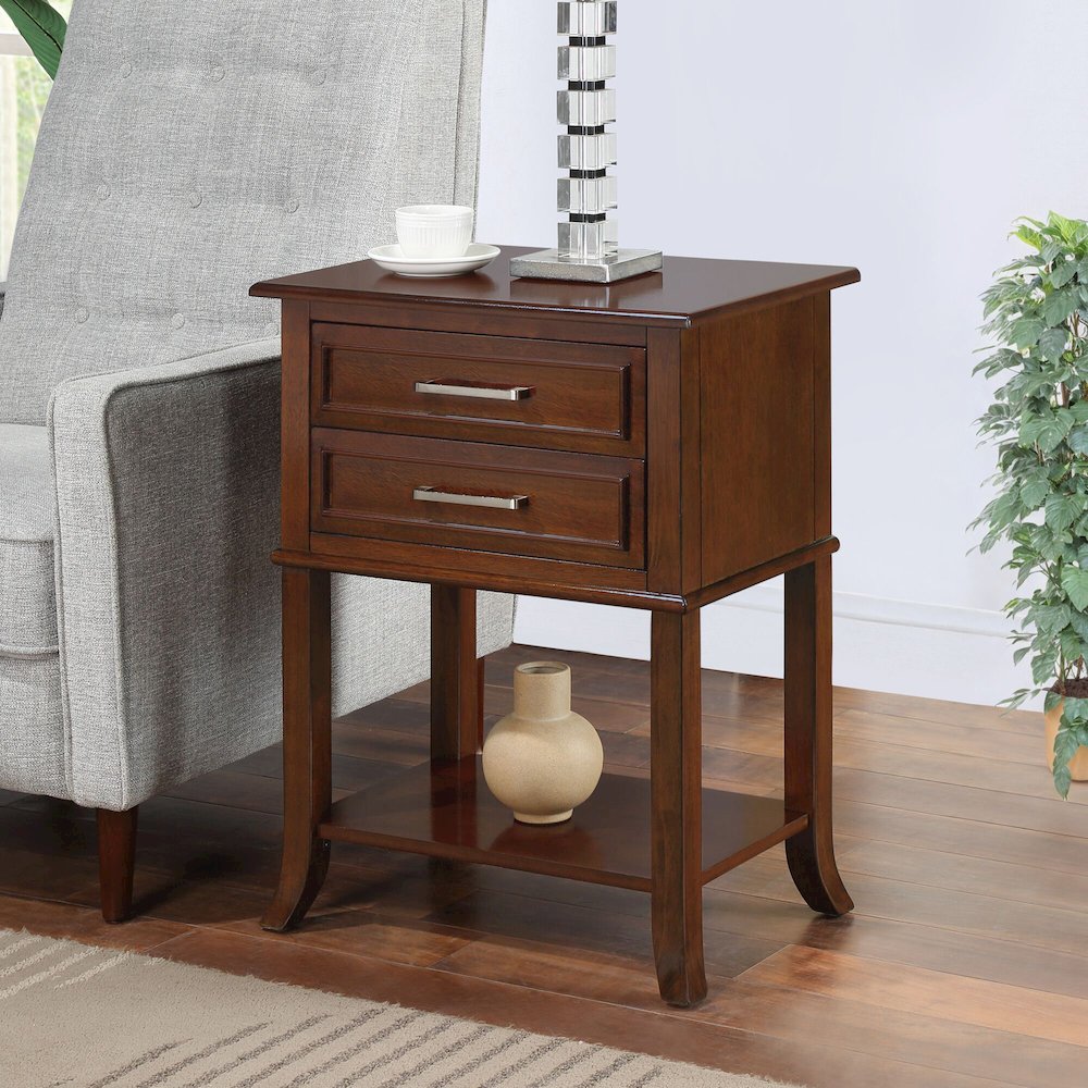 Sydney 2 Drawer Entryway Hall Table with Shelf. Picture 5