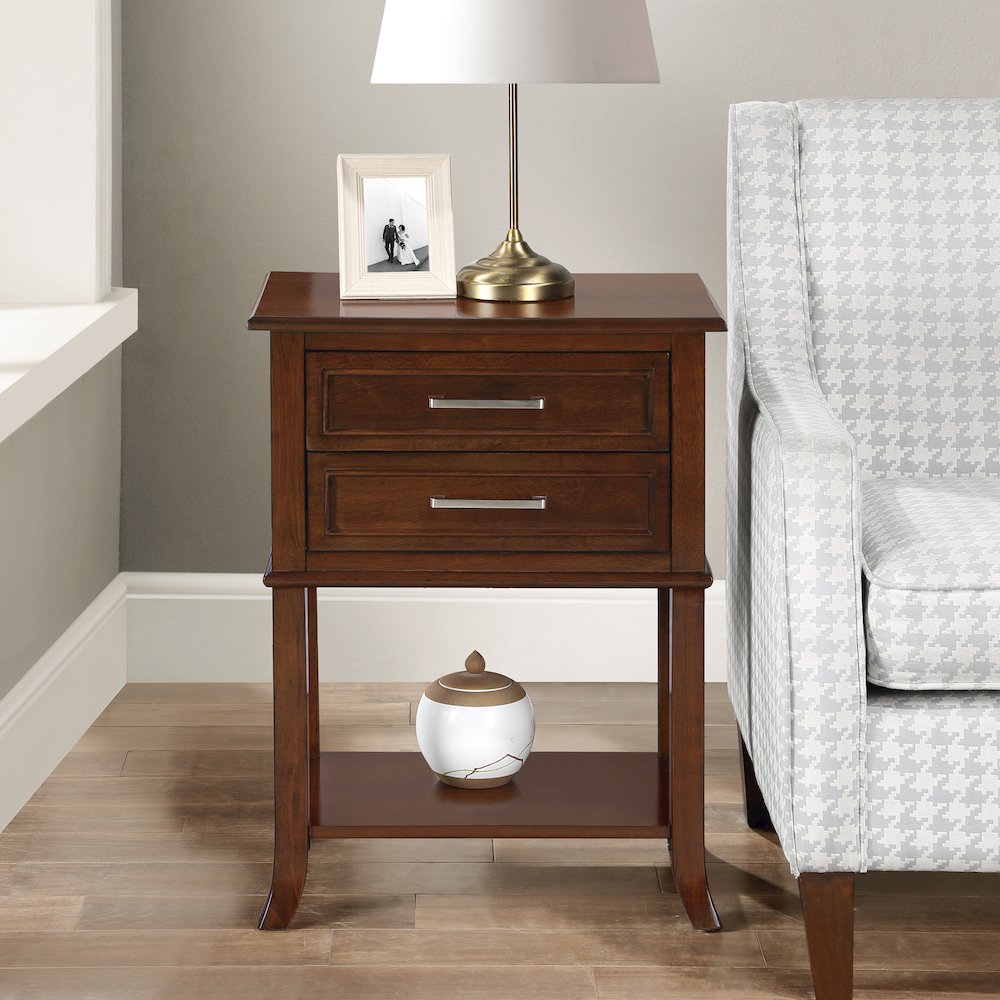 Sydney 2 Drawer Entryway Hall Table with Shelf. Picture 6