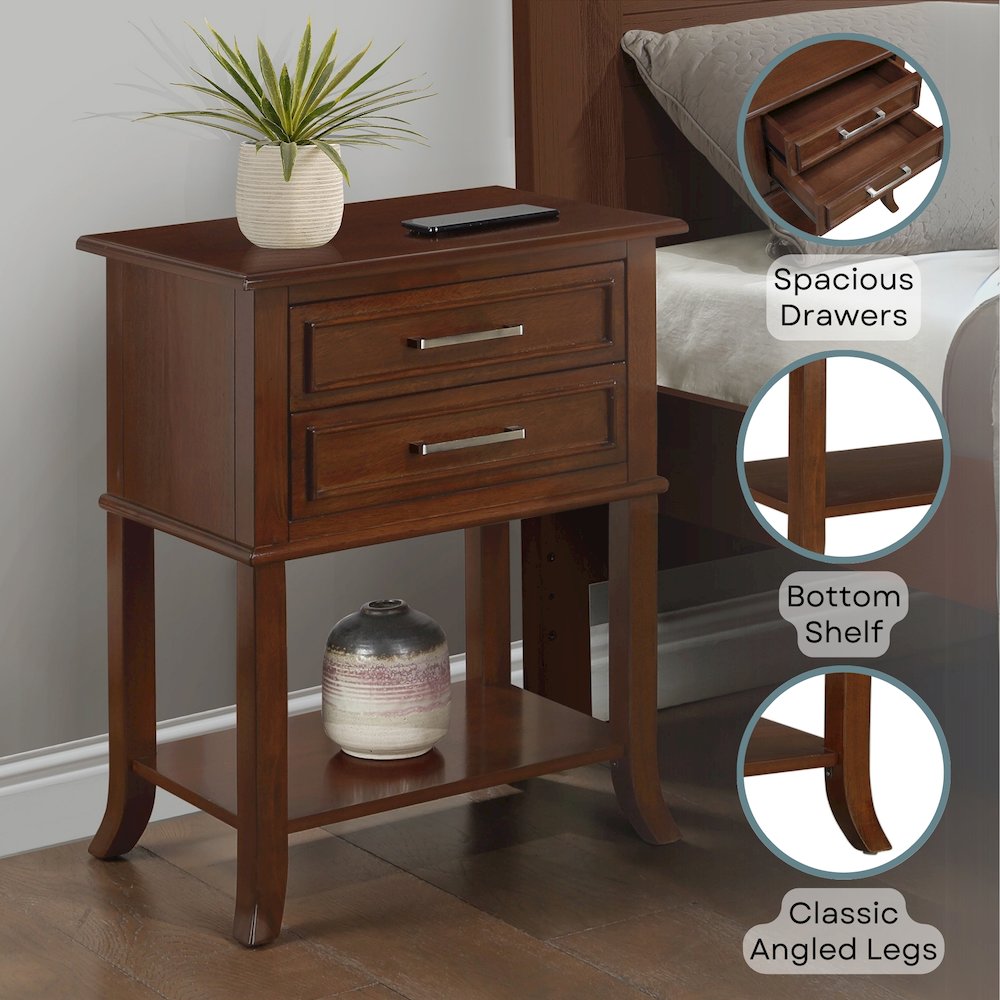 Sydney 2 Drawer Entryway Hall Table with Shelf. Picture 4