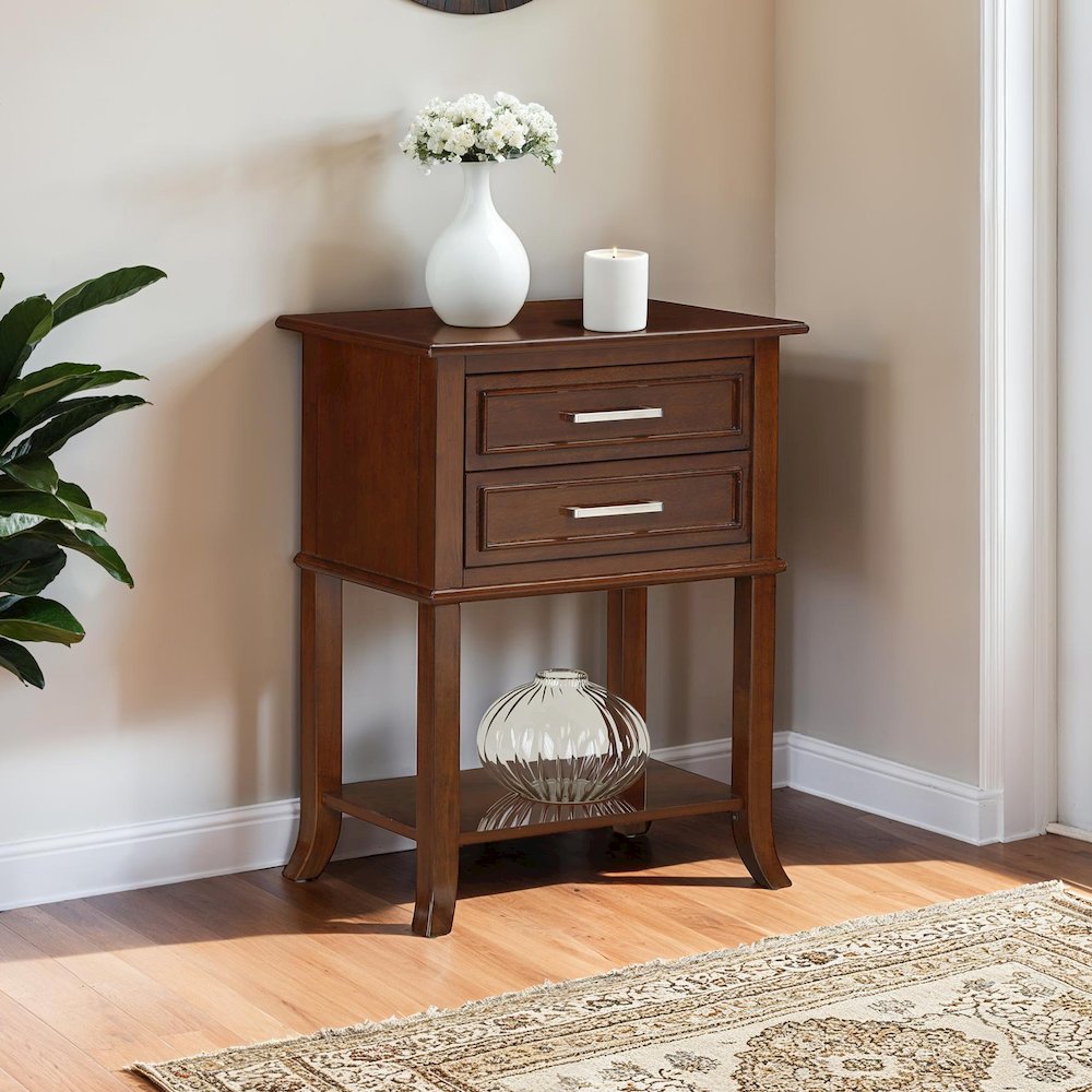 Sydney 2 Drawer Entryway Hall Table with Shelf. Picture 2