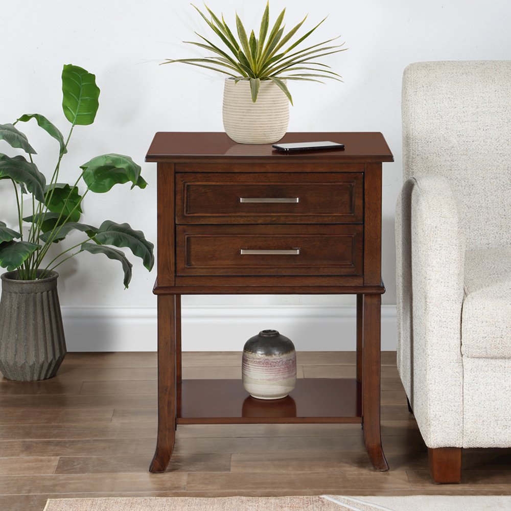Sydney 2 Drawer Entryway Hall Table with Shelf. Picture 8