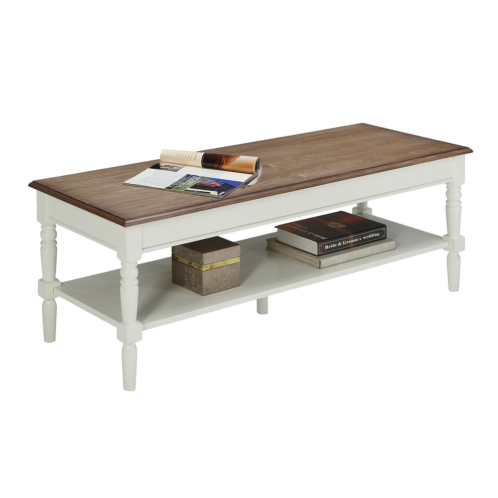 French Country Coffee Table with Shelf. Picture 2