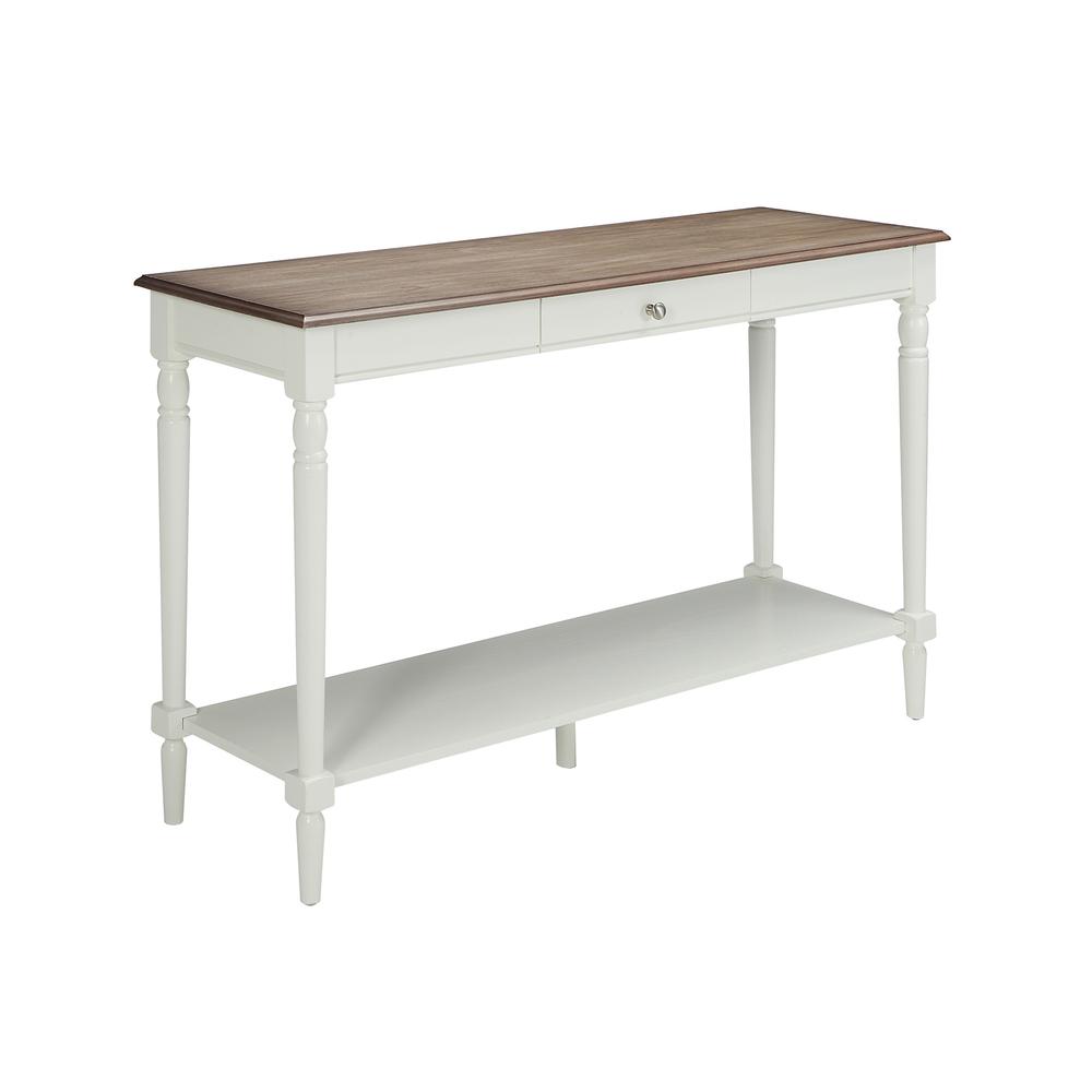 French Country Console Table with Drawer and Shelf. Picture 1