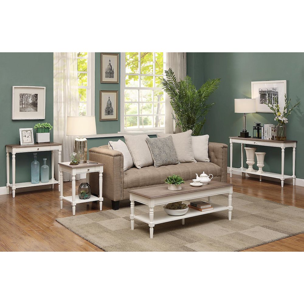 French Country Hall Table with Drawer and Shelf. Picture 4