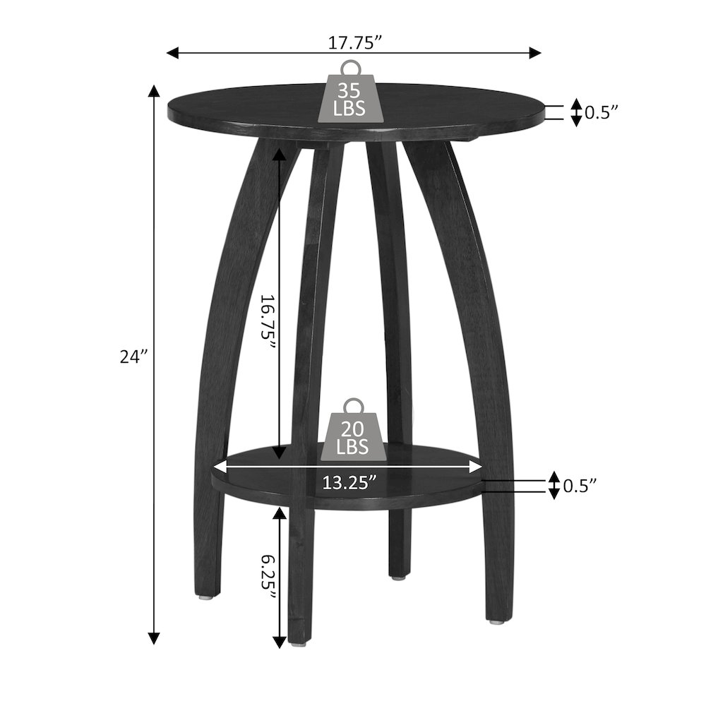 Aldrin End Table with Shelf. Picture 6