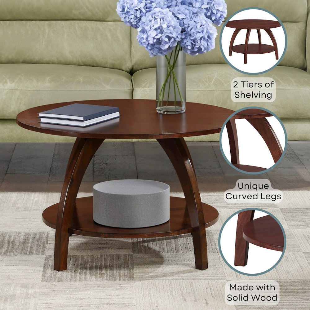 Aldrin Coffee Table with Shelf. Picture 4
