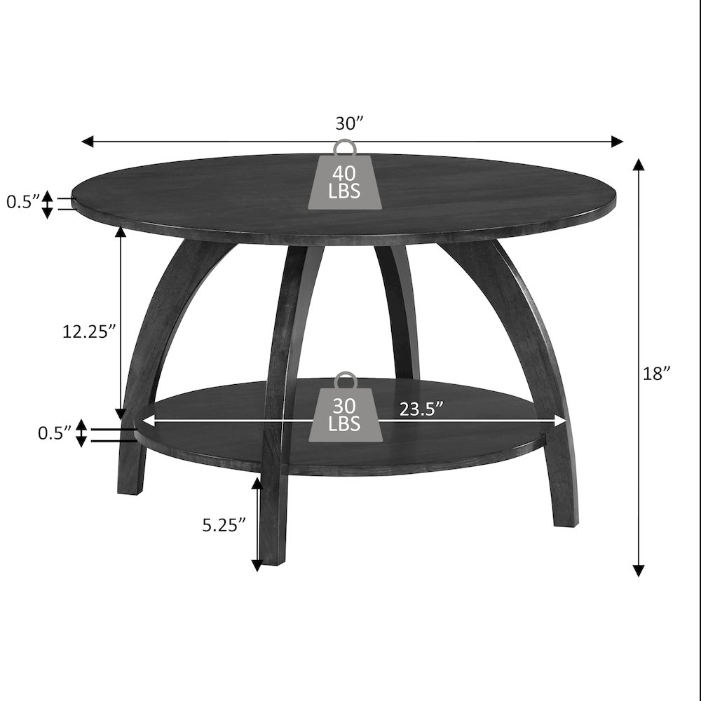 Aldrin Coffee Table with Shelf. Picture 5