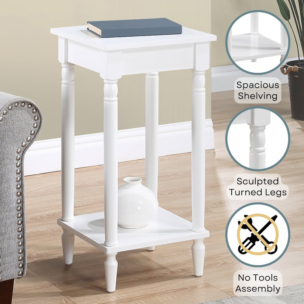 French Country Kim End Table with Shelf. Picture 4