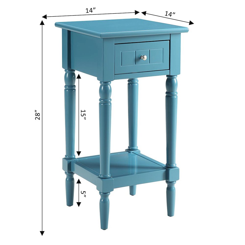 French Country Khloe 1 Drawer Accent Table with Shelf. Picture 4