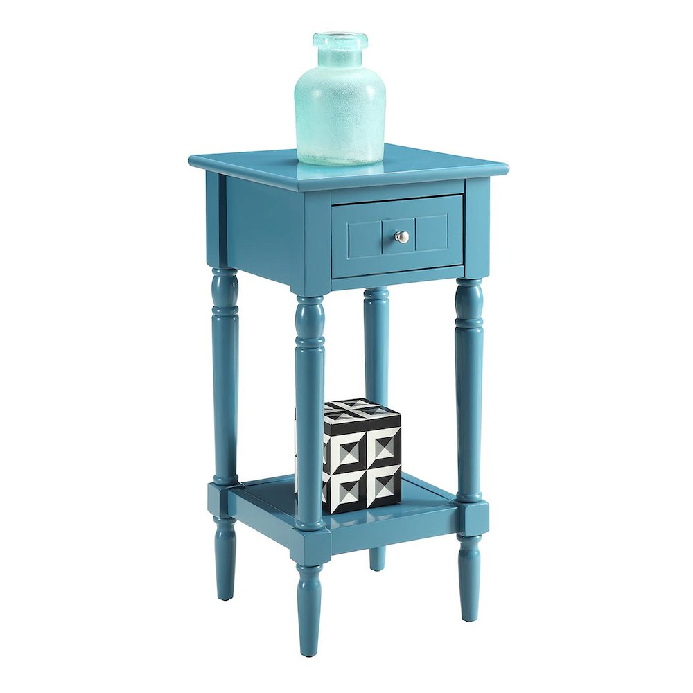 French Country Khloe 1 Drawer Accent Table with Shelf. Picture 2