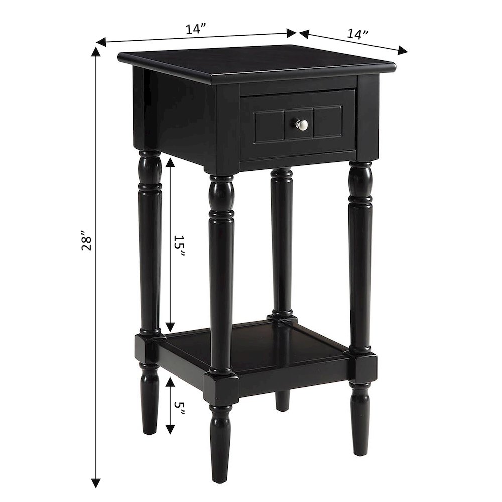 French Country Khloe 1 Drawer Accent Table with Shelf. Picture 4