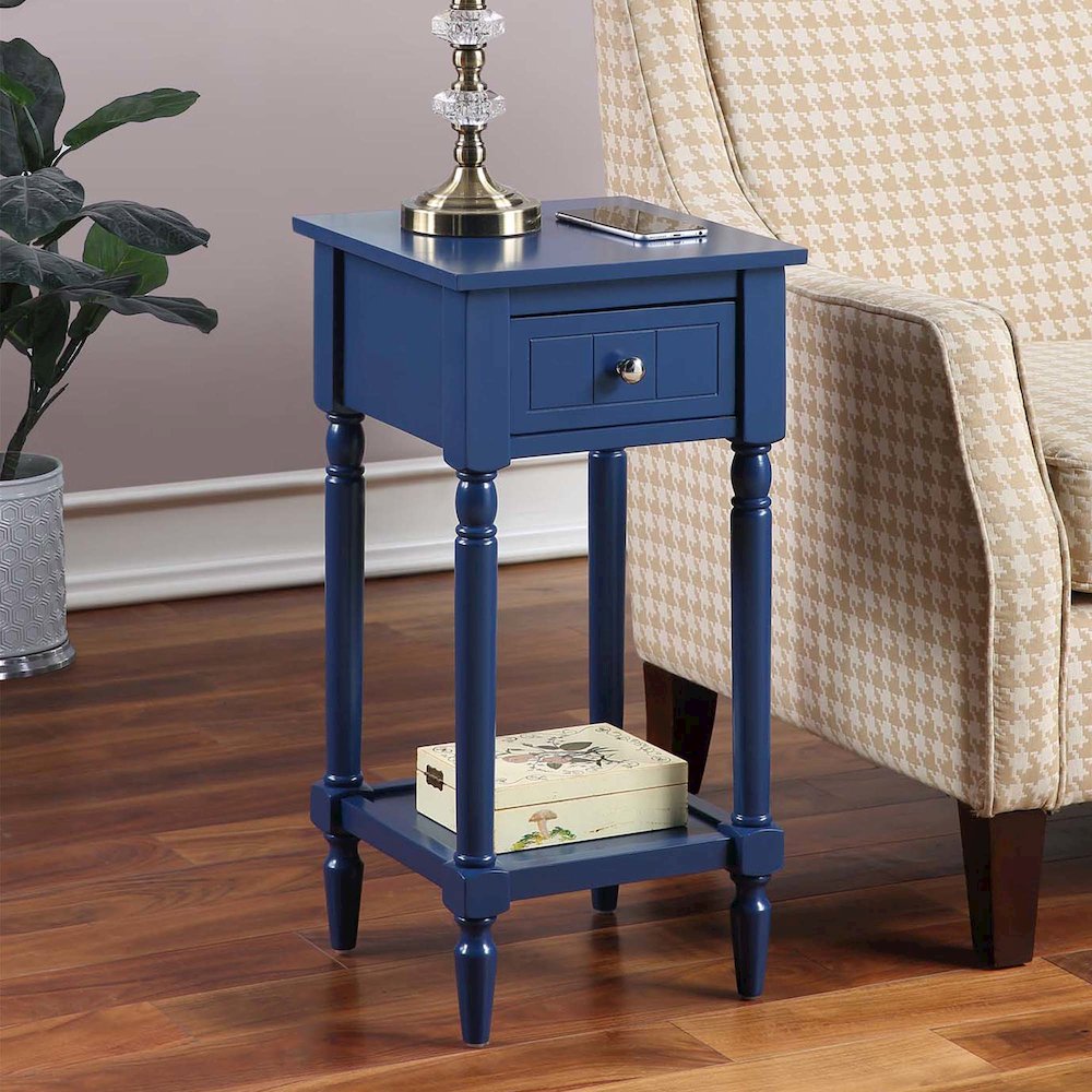 French Country Khloe 1 Drawer Accent Table with Shelf. Picture 2