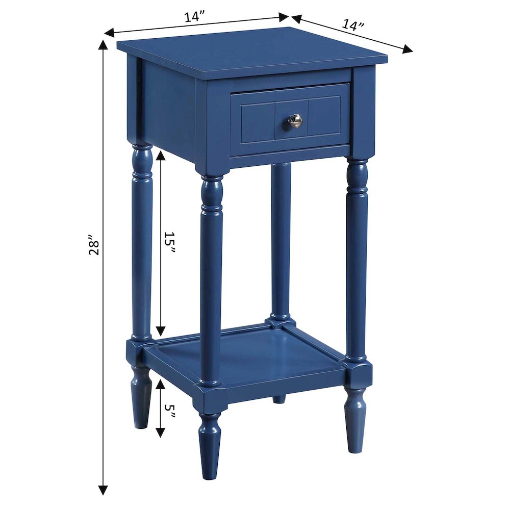French Country Khloe 1 Drawer Accent Table with Shelf. Picture 9