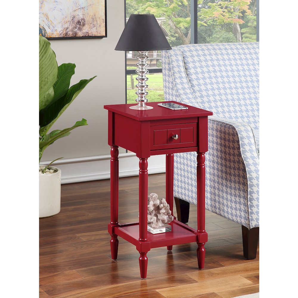 French Country Khloe 1 Drawer Accent Table with Shelf. Picture 3