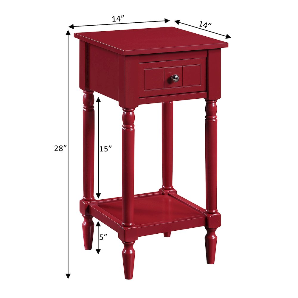 French Country Khloe 1 Drawer Accent Table with Shelf. Picture 9