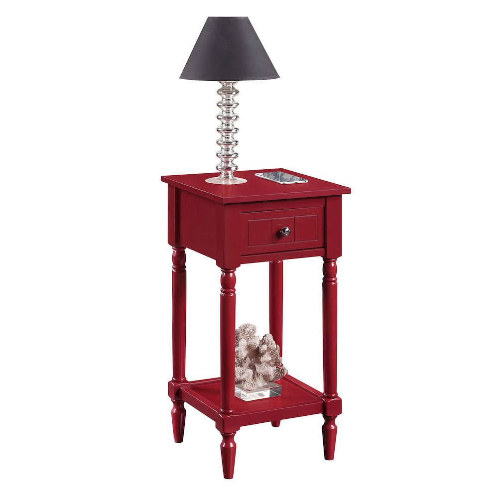 French Country Khloe 1 Drawer Accent Table with Shelf. Picture 2