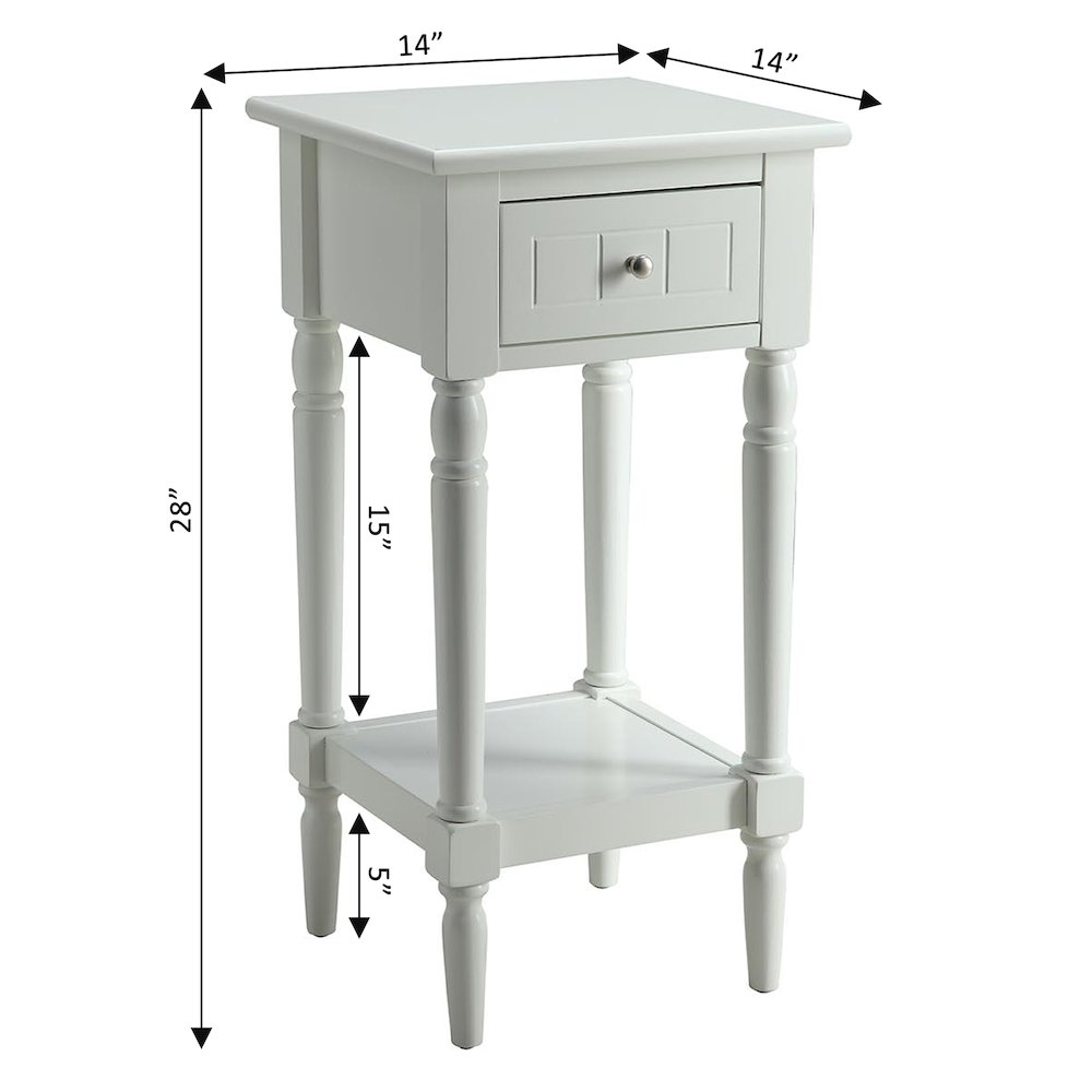 French Country Khloe 1 Drawer Accent Table with Shelf. Picture 4