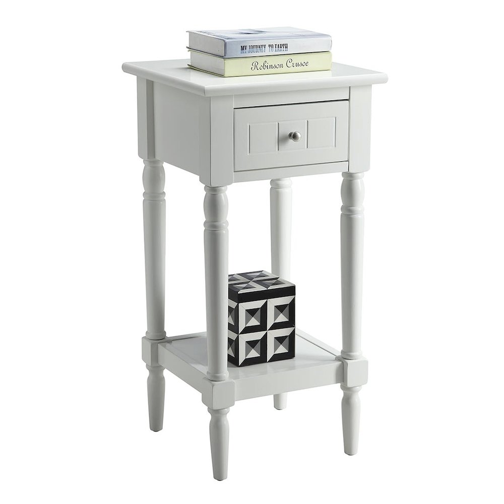 French Country Khloe 1 Drawer Accent Table with Shelf. Picture 2