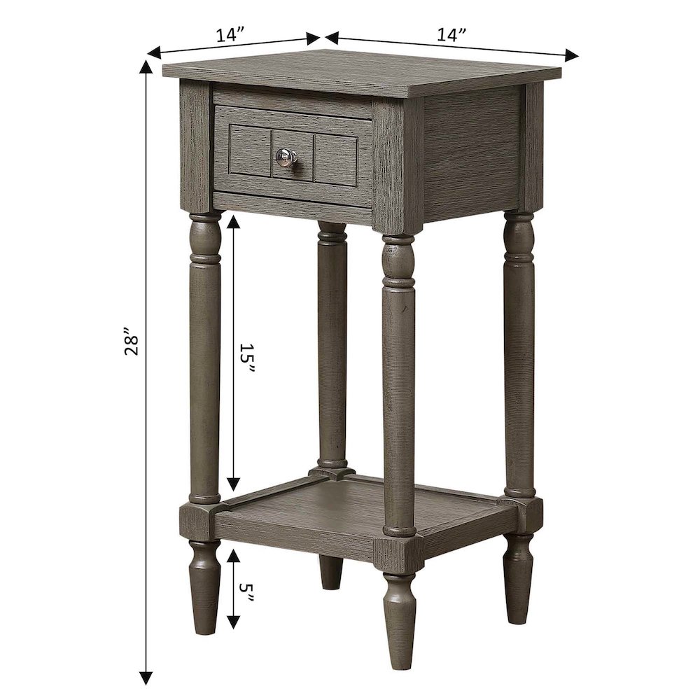 French Country Khloe 1 Drawer Accent Table with Shelf. Picture 9