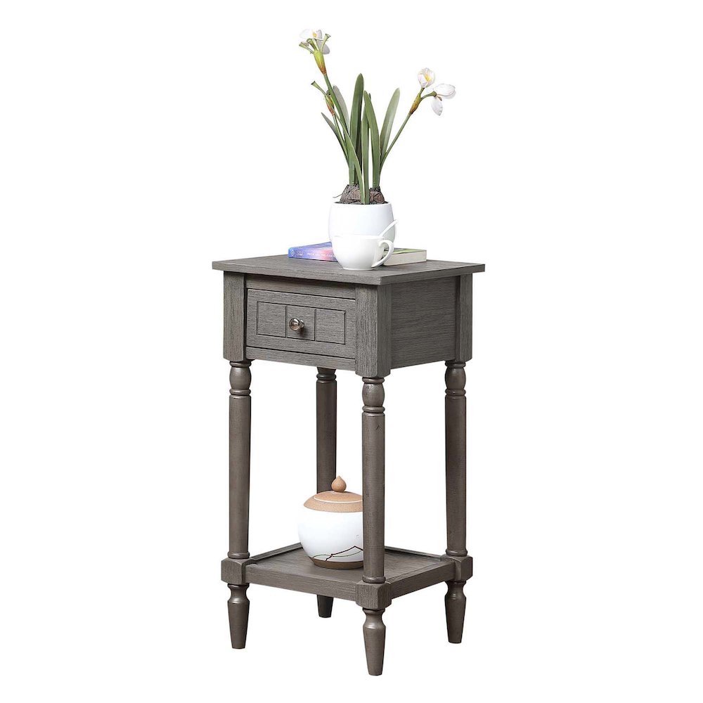 French Country Khloe 1 Drawer Accent Table with Shelf. Picture 2