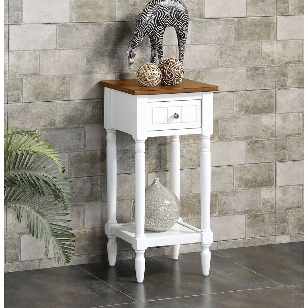 French Country Khloe 1 Drawer Accent Table with Shelf. Picture 3