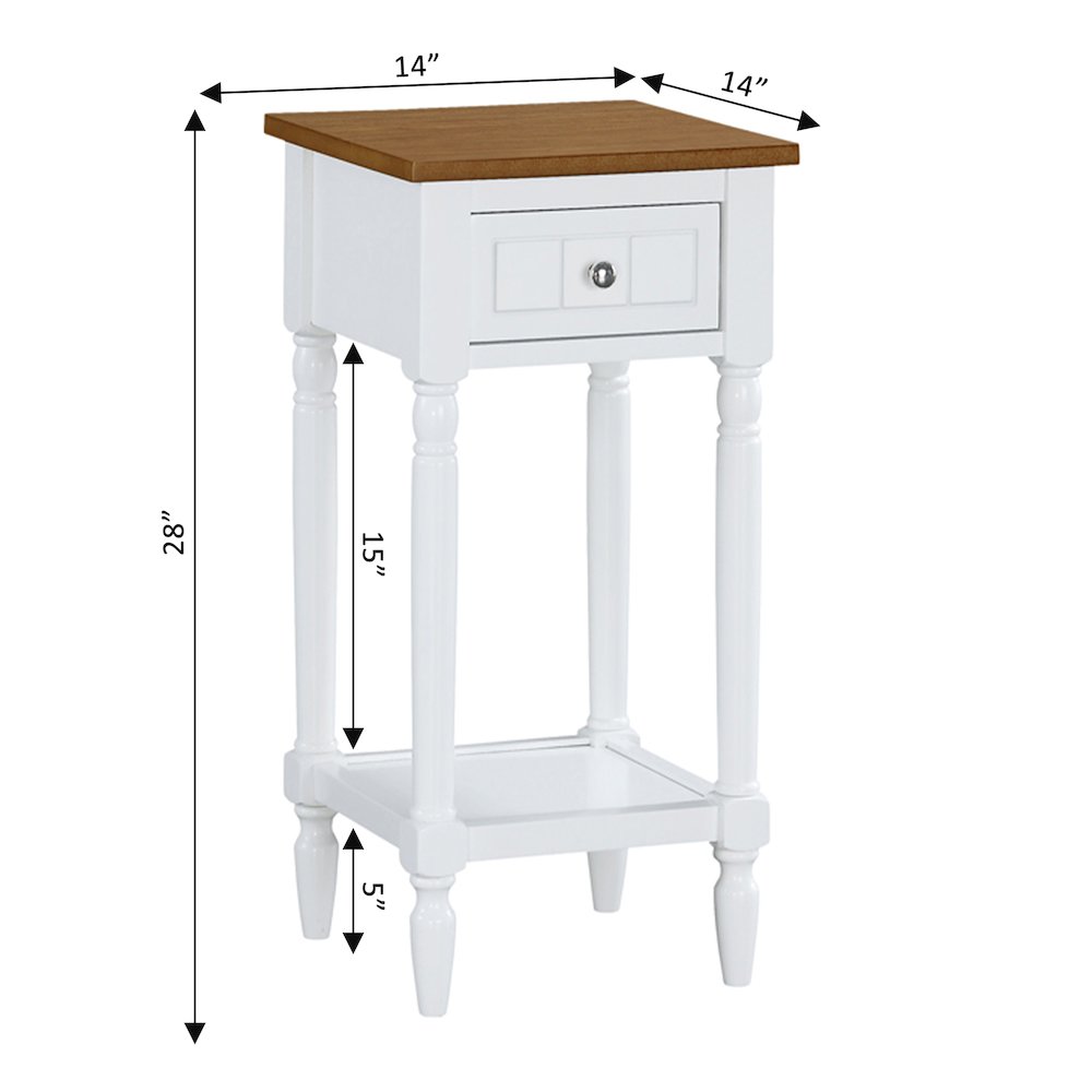 French Country Khloe 1 Drawer Accent Table with Shelf. Picture 8