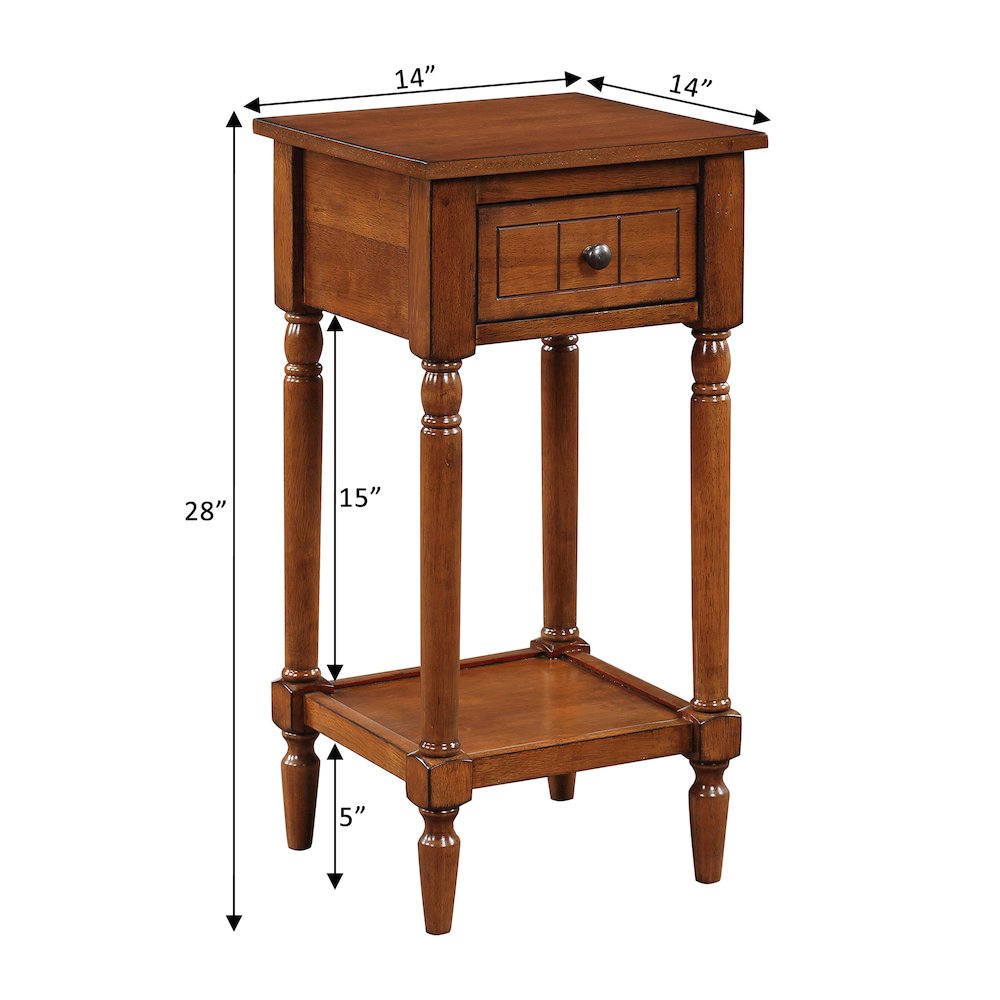 French Country Khloe 1 Drawer Accent Table with Shelf. Picture 10