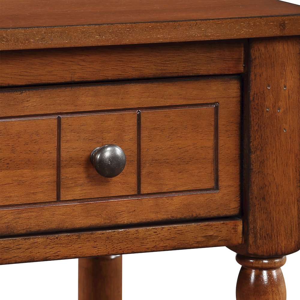 French Country Khloe 1 Drawer Accent Table with Shelf. Picture 9