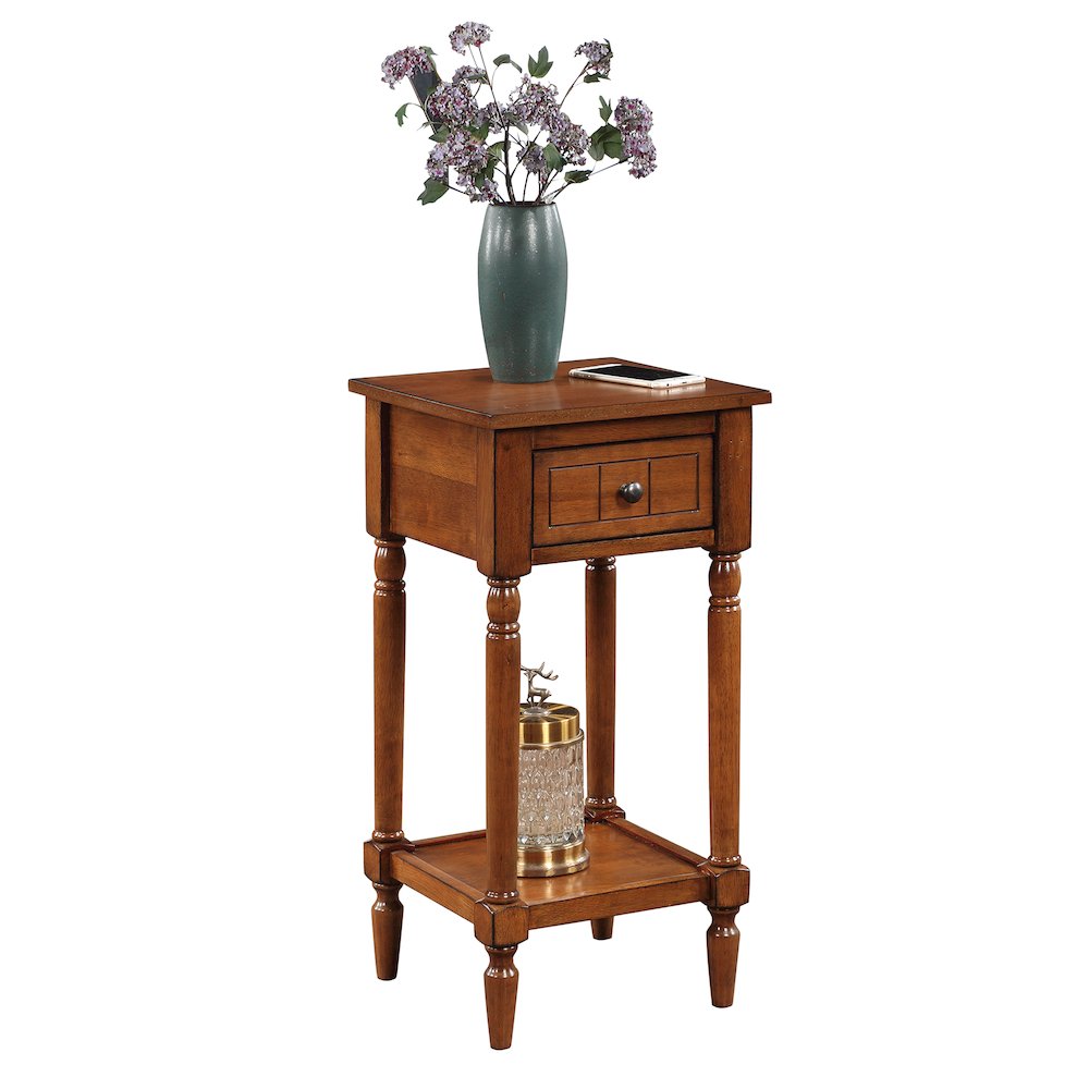 French Country Khloe 1 Drawer Accent Table with Shelf. Picture 3