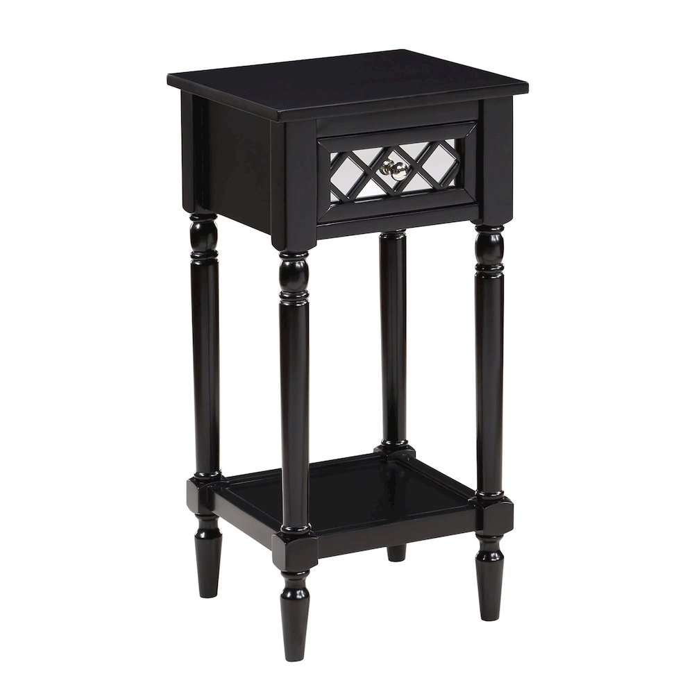 French Country Khloe Deluxe 1 Drawer Accent Table with Shelf. Picture 1