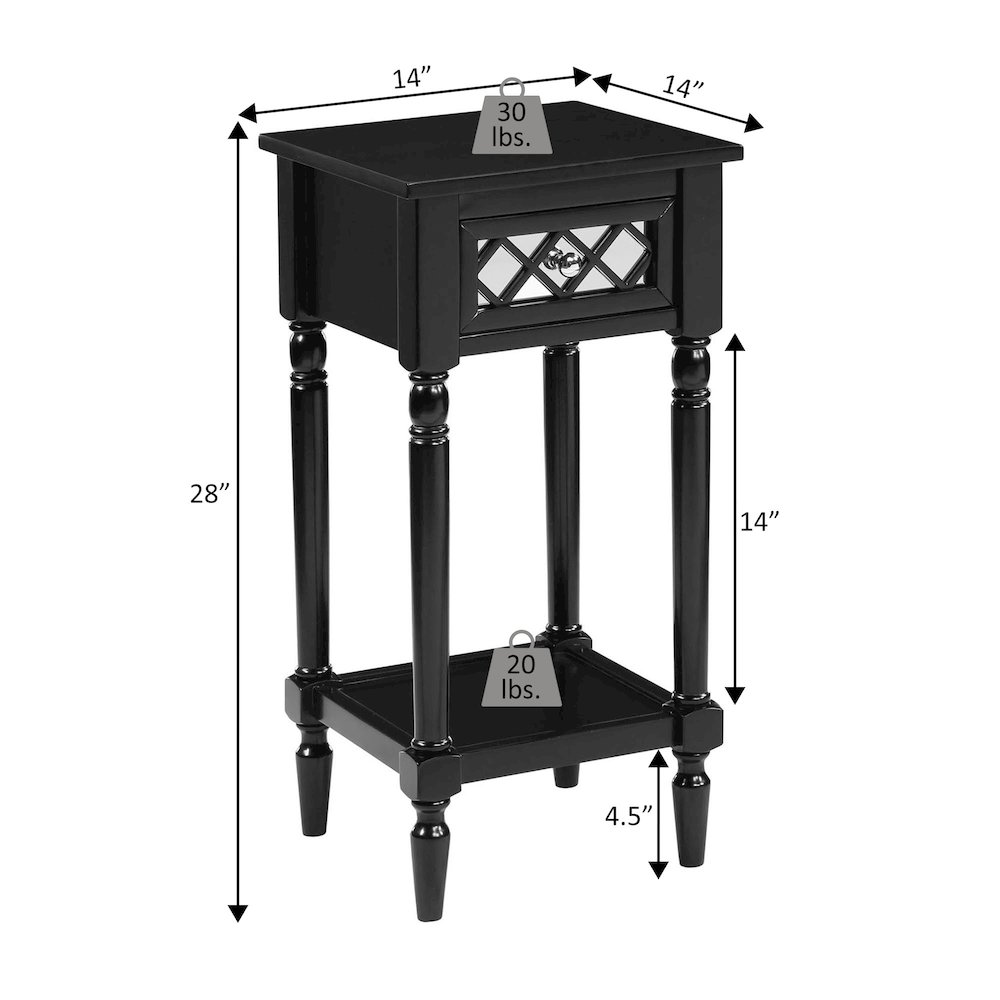 French Country Khloe Deluxe 1 Drawer Accent Table with Shelf. Picture 5