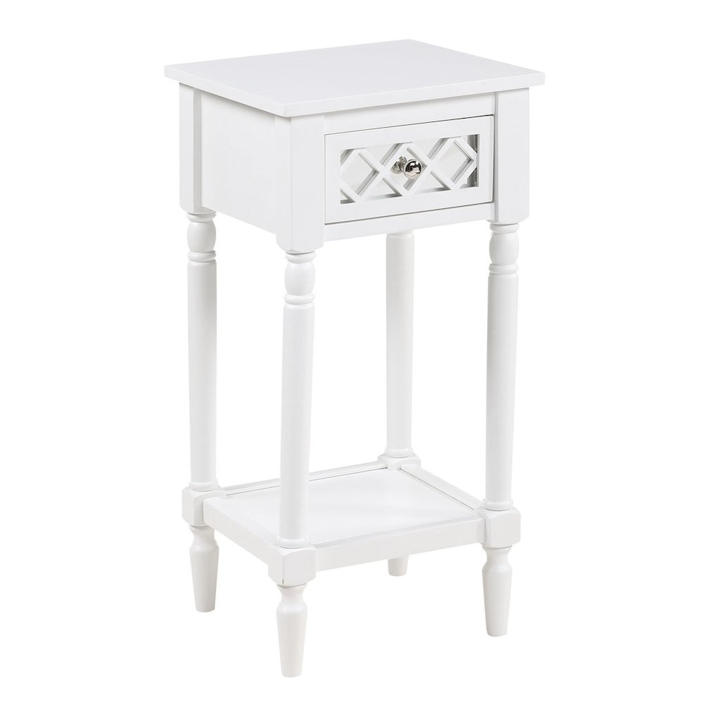 French Country Khloe Deluxe 1 Drawer Accent Table with Shelf. Picture 1