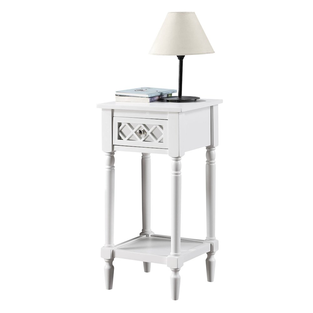 French Country Khloe Deluxe 1 Drawer Accent Table with Shelf. Picture 3