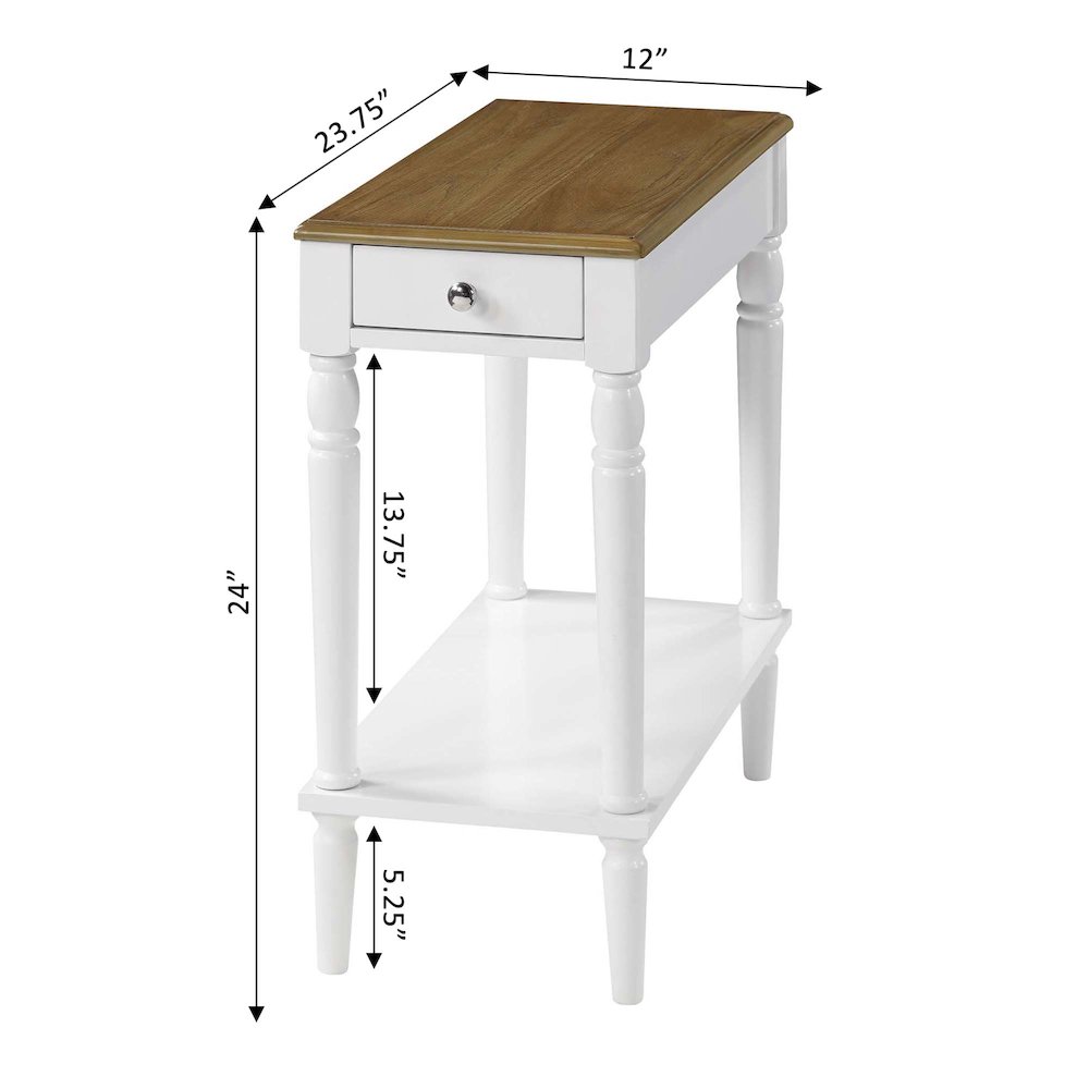 French Country No Tools Chairside End Table with Shelf. Picture 8