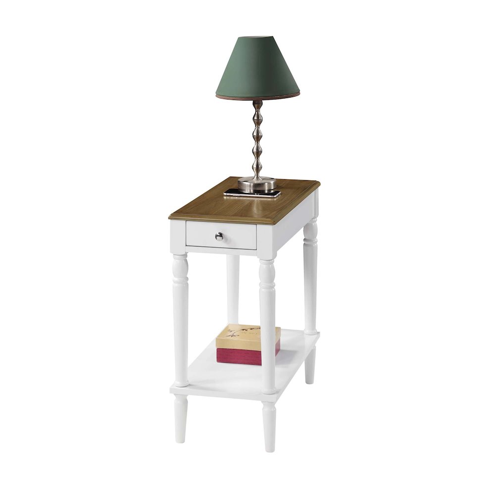 French Country No Tools Chairside End Table with Shelf. Picture 3