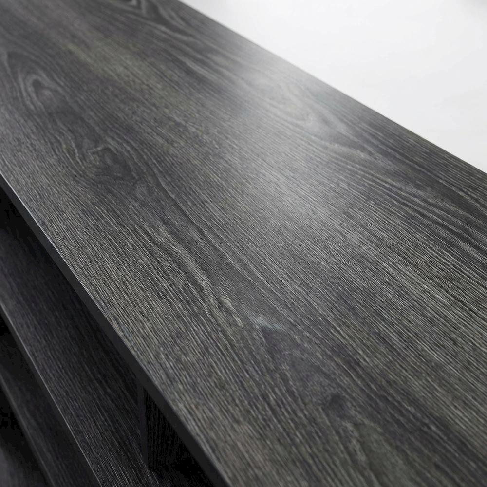 Weathered Gray/Black TV Stand with Melamine Veneer and Sturdy Construction. Picture 5
