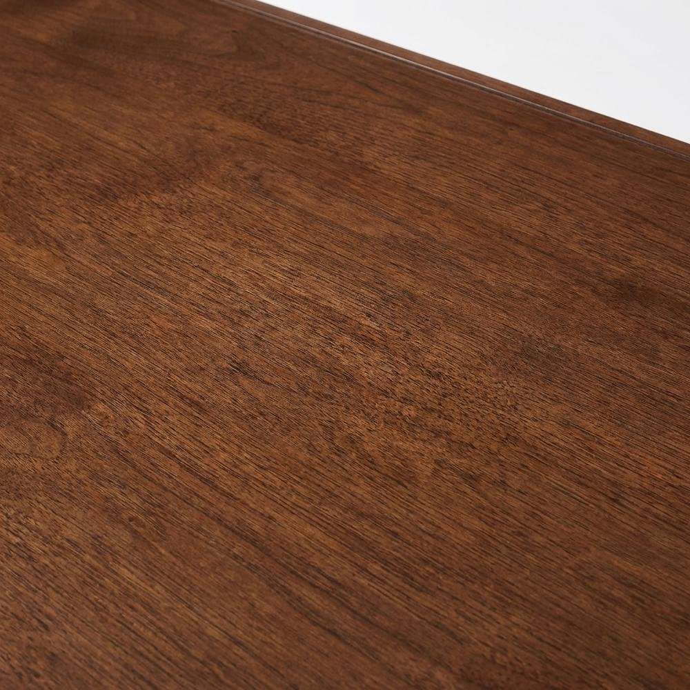 Rectangular Coffee Table with Shelf in Brown MDF and Rubberwood Legs. Picture 5