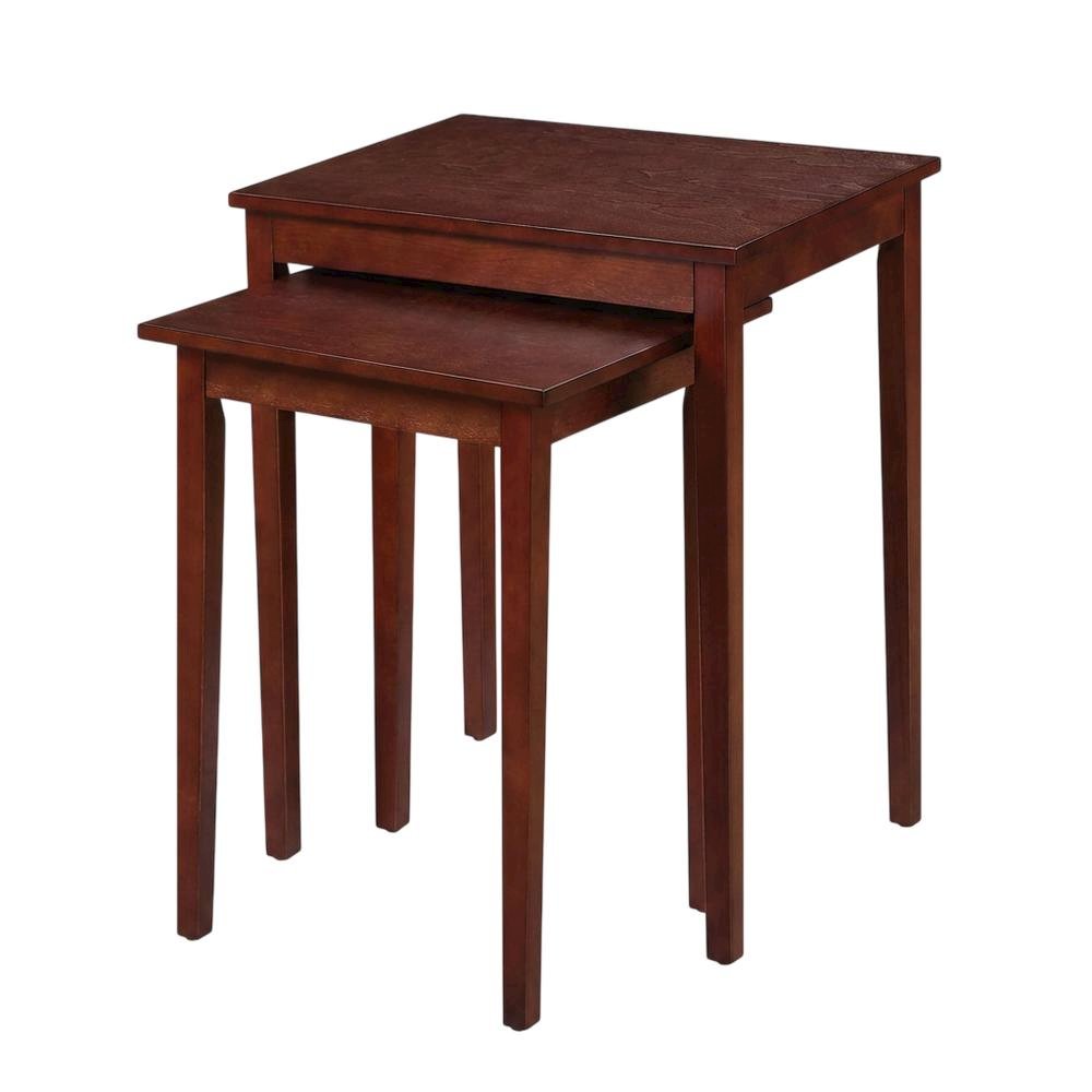 Wood Finish End Tables with Storage Shelves for Living Room and Bedroom. Picture 4