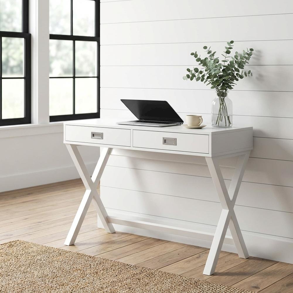 Durable Rubberwood Office Desk With Non-Lead Base Paint Finish. Picture 2