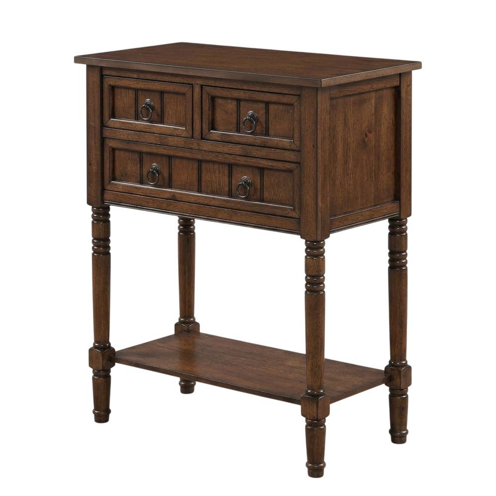 Brown Hall Table, MDF Dark Oak Finish, Slim Entryway Console. Picture 1