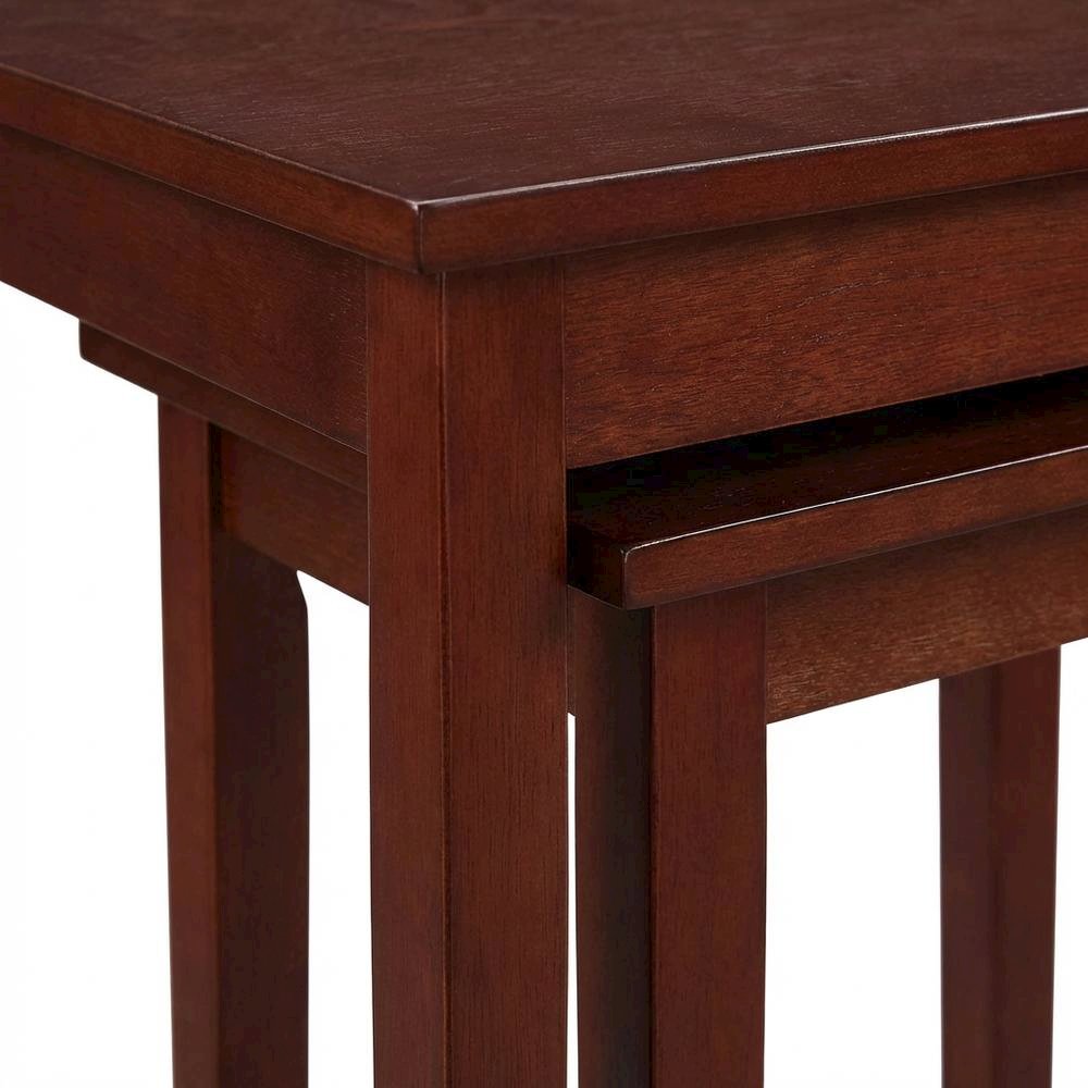 Wood Finish End Tables with Storage Shelves for Living Room and Bedroom. Picture 5